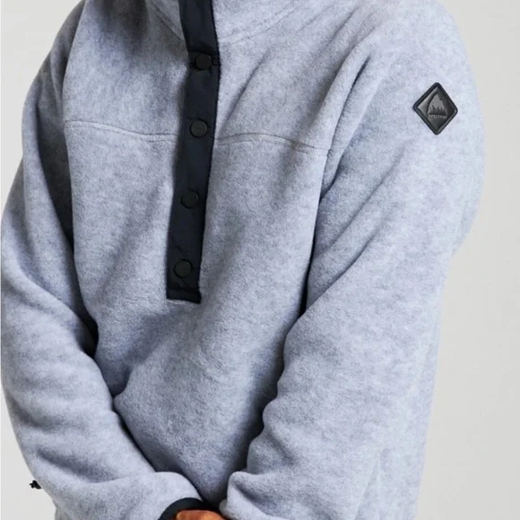 Women's Burton Hearth Fleece Pullover Technical Pullover Sweatshirt Large Gray - Picture 1 of 2